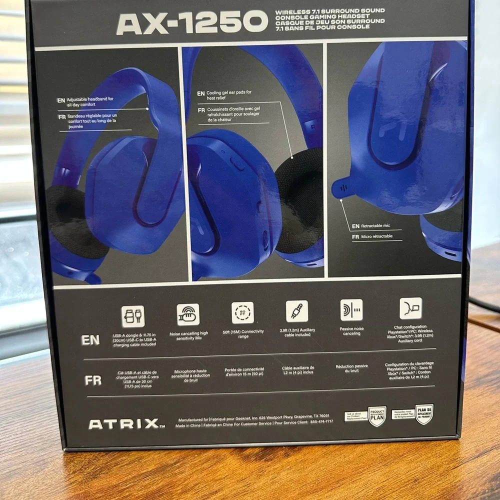Atrix Ax-1250 Wireless Gaming Headset for PlayStation/Pc